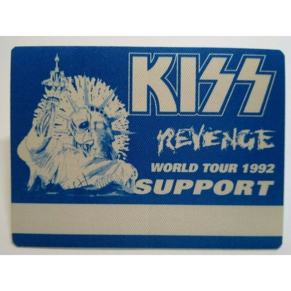 Kiss Revenge Backstage Pass Original Hard Rock Music Concert Tour Blue Skull 92